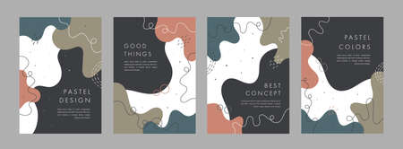 Set of abstract creative artistic templates. Universal cover Designs for Annual Report, Brochures,...