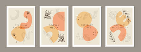 Set of abstract creative artistic templates. Universal cover Designs for Annual Report, Brochures,...