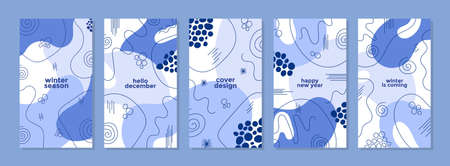 Trendy abstract universal template with winter and new year concept. Able to use for social media posts, stories, mobile apps, banners design, web or internet adsのイラスト素材