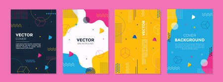 Set of abstract creative artistic templates with spring season concept. Universal cover Designs for...