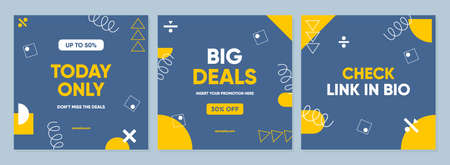 Sale square banner template for social media posts, mobile apps, banners design, web or internet ads. Trendy abstract square template with colorful concept.のイラスト素材