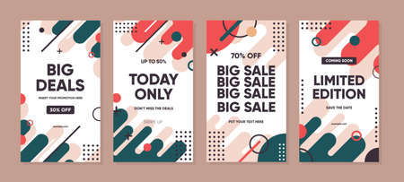 Trendy abstract template for promotion sale with floral nature concept. Able to use for social media posts, cover, brochure, banners design, web or internet ads.のイラスト素材