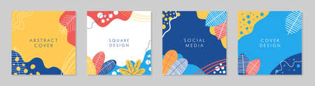 Sale square banner template for social media posts, mobile apps, banners design, web and internet ads. Trendy abstract square template with colorful concept.のイラスト素材