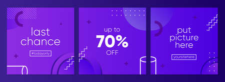 Sale square banner template for social media posts, mobile apps, banners design, web or internet ads. Trendy abstract square template with colorful concept.のイラスト素材