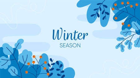 Flat design winter banner template. Editable banner for social media post, website and internet adsのイラスト素材