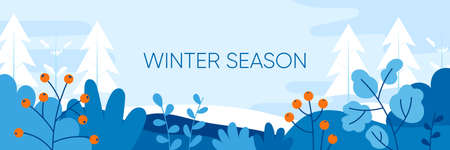 Flat design winter banner template. Editable banner for social media post, website and internet adsのイラスト素材