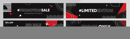 Black Friday sale banner template collection for promotion sale. Editable banner for social media post, website and internet ads.のイラスト素材