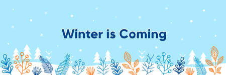 Flat design winter banner template. Editable banner for social media post, website and internet adsのイラスト素材