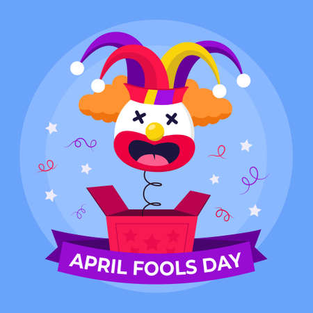April Fools Day Square Illustration Background Design For Social Media Postのイラスト素材