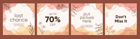 Sale square banner template for social media posts, mobile apps, banners design, web and internet...