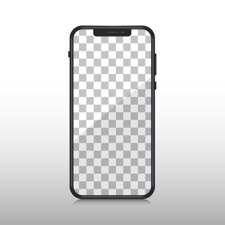 3D mockup smartphone isolated on white background with blank screenのイラスト素材