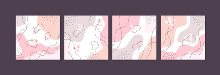 Abstract square banner template  with pastel concept for social media posts, mobile apps, banners design, web, and internet adsのイラスト素材