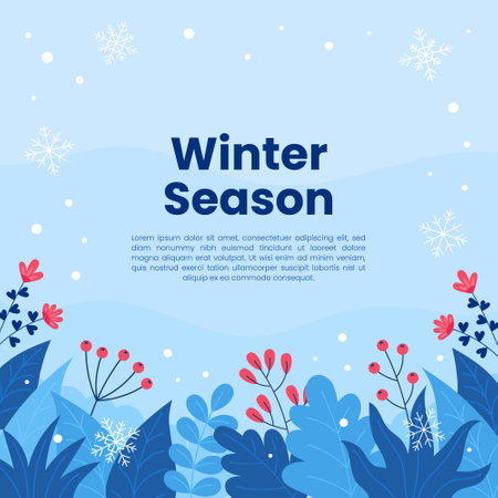 Flat Design Winter Season Celebration for Social Media Postのイラスト素材