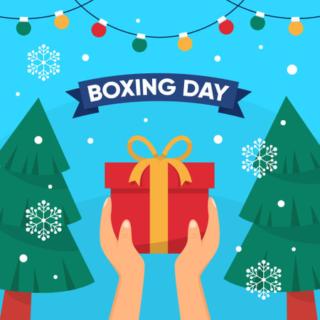 Boxing Day Celebration background social media in Christmas and New Year celebrationのイラスト素材