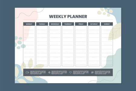 Weekly Planner Journal Organizer Template for Business, School Education or Universityのイラスト素材