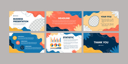 Business presentation templates set. Able to use for background, brochure design, website slider, landing page, company profile, Social Media Advertisementのイラスト素材