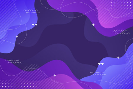 Abstract Lines and Waves Background With Memphis Geometricのイラスト素材