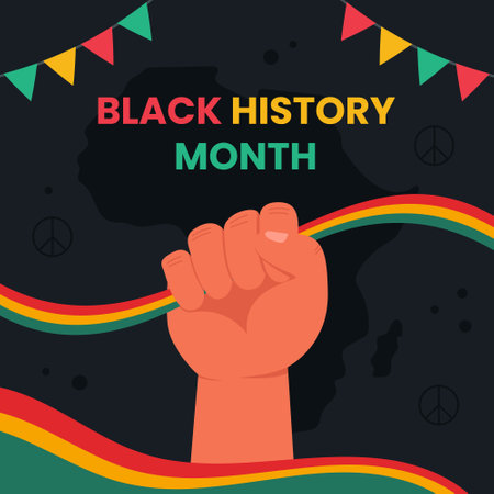 lack History Month Celebration Background for Social Mediaのイラスト素材