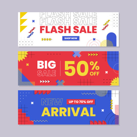 Sale banner template collection for promotion sale. Editable banner for social media post, website and internet ads.のイラスト素材