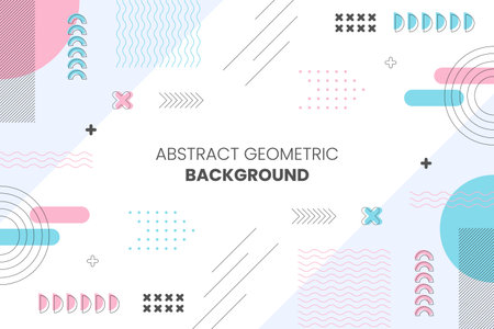 Abstract minimal background with memphis geometry styleのイラスト素材