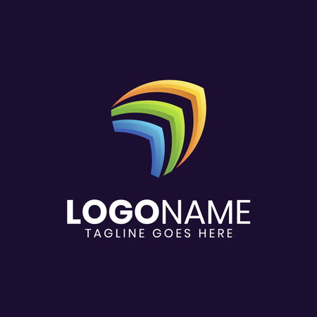 modern abstract shield logo designのイラスト素材