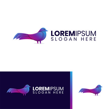 Elegant dove bird colorful logo designのイラスト素材