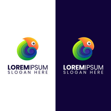 Colorful circle chameleon logo templateのイラスト素材