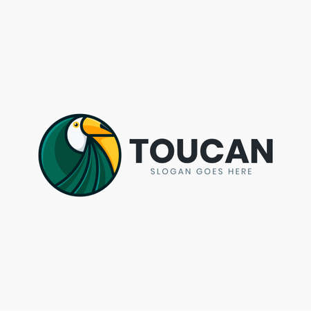 Classic circle green toucan logo templateのイラスト素材