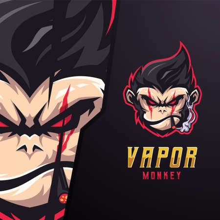 Vapor monkey e sport  templateのイラスト素材