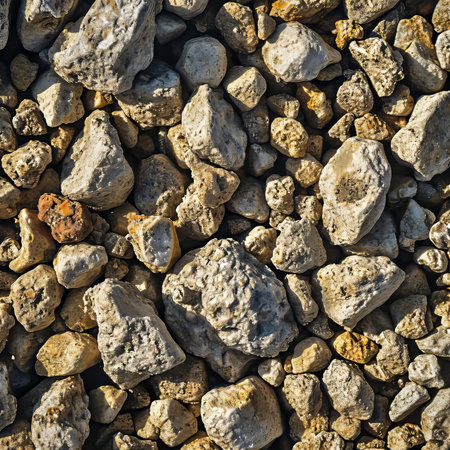 Gravel Texture.  Generated Image.  A digital rendering of a gravel texture in the daytime.の素材