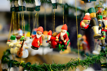Christmas toys at the fair. Fir Tree Toysの写真素材
