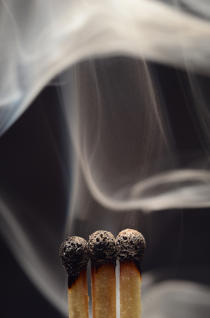 Match with smoke after fireの写真素材