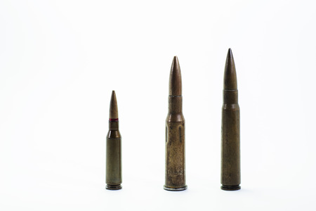 Bullet ammo on white backgroundの写真素材