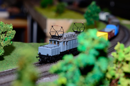 Train model on the railway