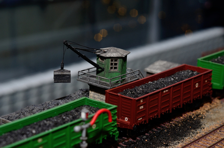 Train model on the railwayの写真素材