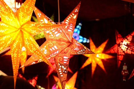 Star garland christmas decorの写真素材