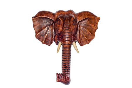Wooden elephant figurineの写真素材