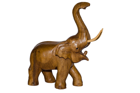 Wooden elephant figurineの写真素材