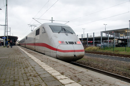 Soest, Germany - December 27, 2017: Intercity-Express (ICE) at the railway station.