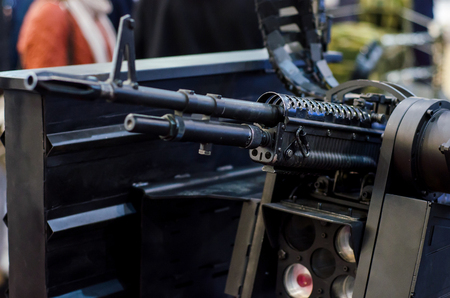 Combat turret with ammunition.