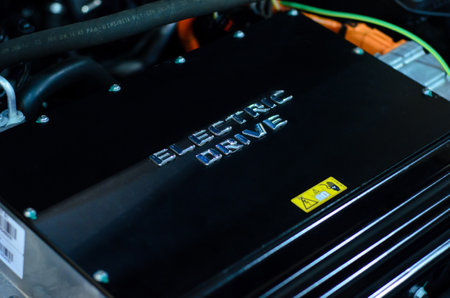 Kyiv, Ukraine - November 8, 2018: Mercedes-Benz Electric Drive motor.のeditorial素材