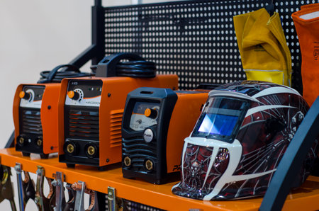 Kyiv, Ukraine - November 22, 2018: Jasic welding machines.