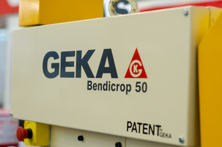 Kyiv, Ukraine - November 22, 2018: Geka Bendicrop 50 hydraulic ironworker machine