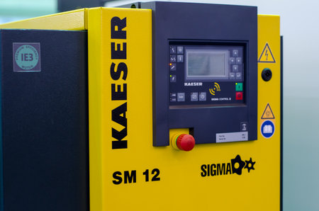 Kyiv, Ukraine - November 22, 2018: KAESER SM 12 Compressed Air Stations