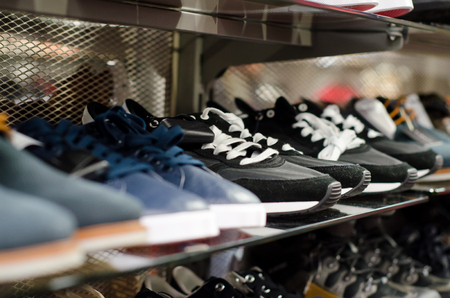 Sneakers for sale in the store.の写真素材