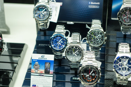 Soest, Germany - January 14, 2019: Casio Edifice in the shop window.