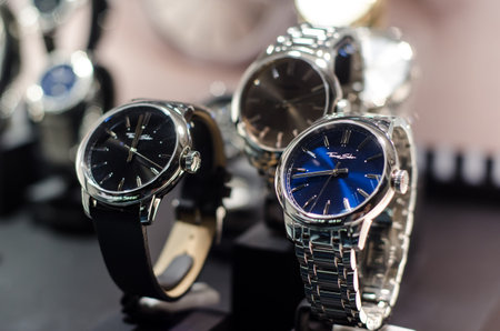 Soest, Germany - January 14, 2019: Thomas Sabo watches in the shop window.のeditorial素材