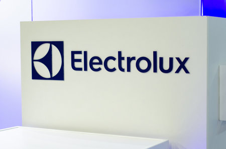 Kyiv, Ukraine - February 09, 2019: Electrolux Logo in the shop.のeditorial素材