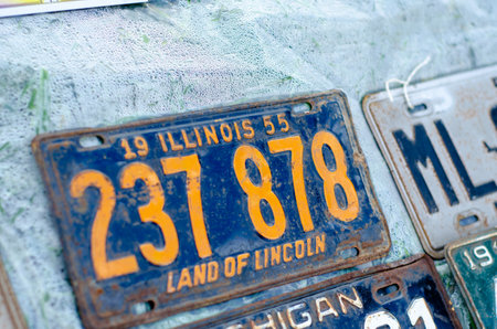 Kyiv, Ukraine - May 11, 2019: Vehicle registration plate of the united states of america.のeditorial素材