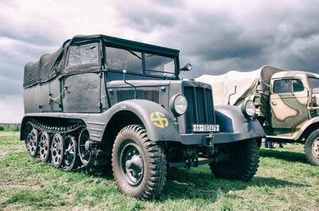 Kyiv, Ukraine - May 11, 2019: German Sd.Kfz. 11 half-track Skoda